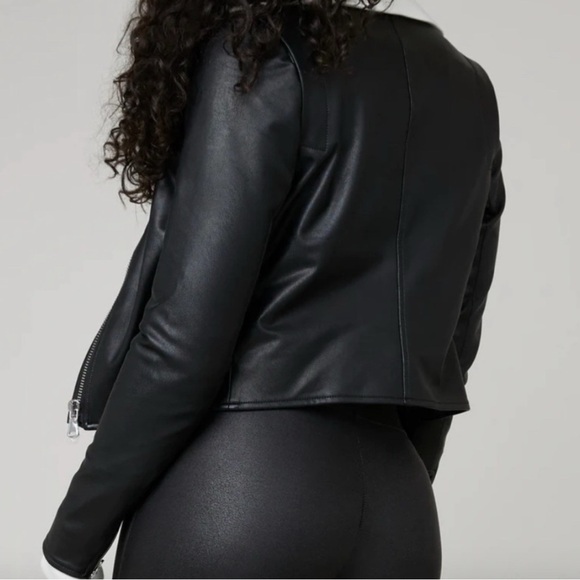 SPANX Black Faux Leather Moto Jacket - Picture 2 of 5